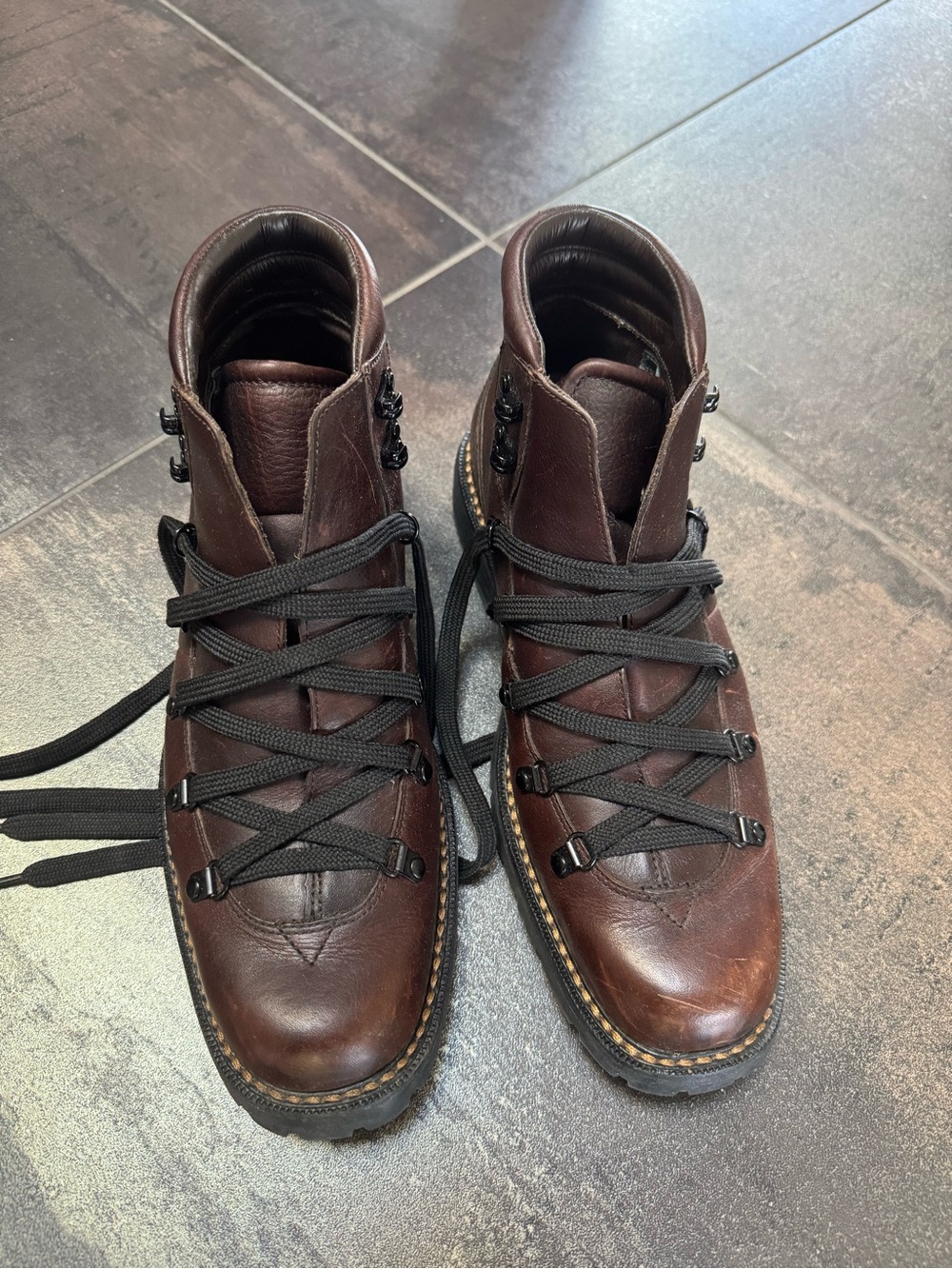 Cole Haan Brown Leather Chukka Boots with Black Laces